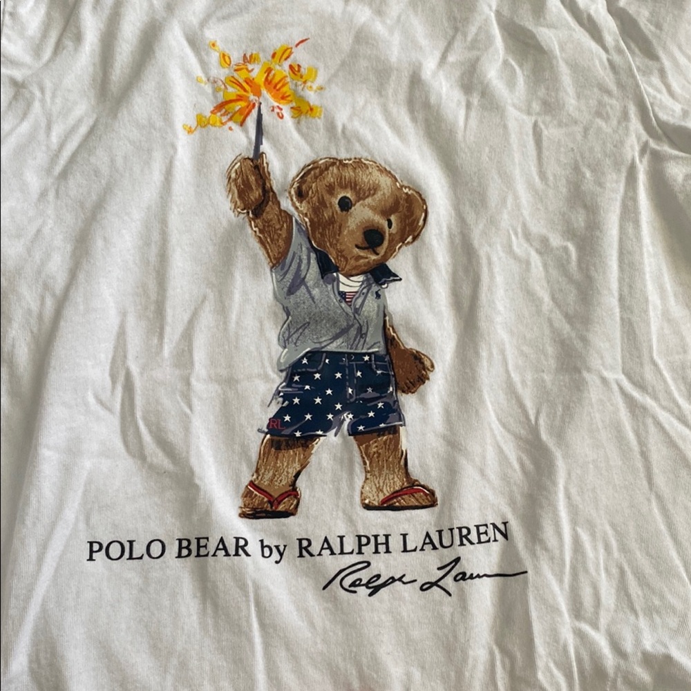 Ralph Lauren White Polo Bear Short Sleeve Tee